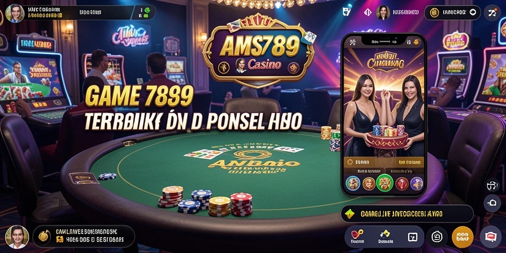 Screenshot gameplay AMS789 dengan dealer langsung dan suasana kasino yang nyata.