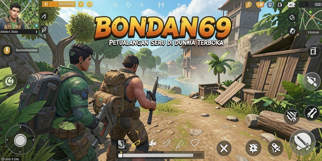 Screenshot gameplay BONDAN69 menampilkan petualangan mendebarkan di dunia terbuka.
