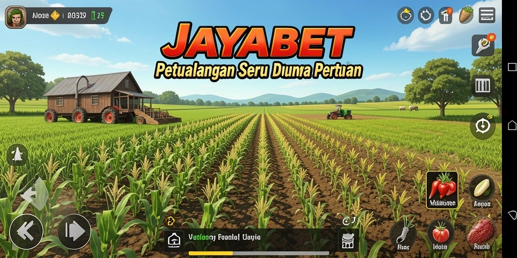 Screenshot JAYABET menampilkan gameplay bertani yang seru dan interaktif.