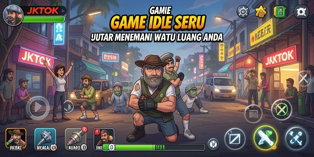Tampilan gameplay JKTOK dengan karakter dan dunia yang berwarna-warni.