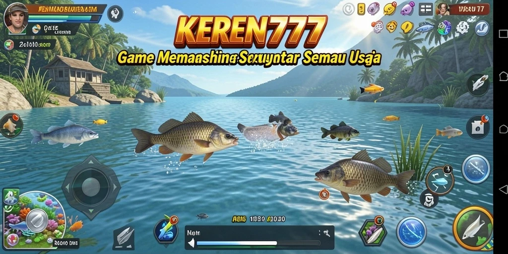 Tampilan menarik dari gameplay KEREN777 yang menampilkan aktivitas memancing.