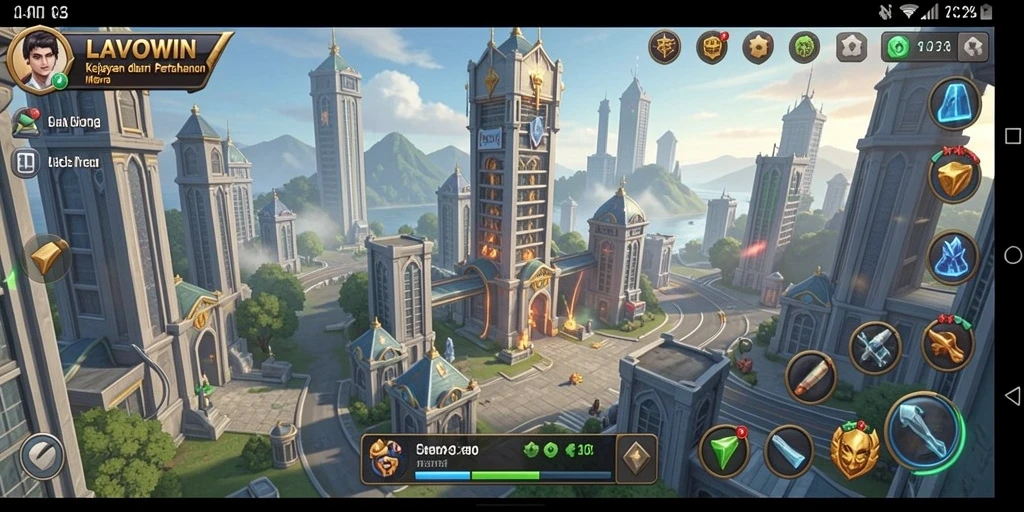 Screenshot utama LAVOWIN menampilkan gameplay Tower Defense yang menegangkan.