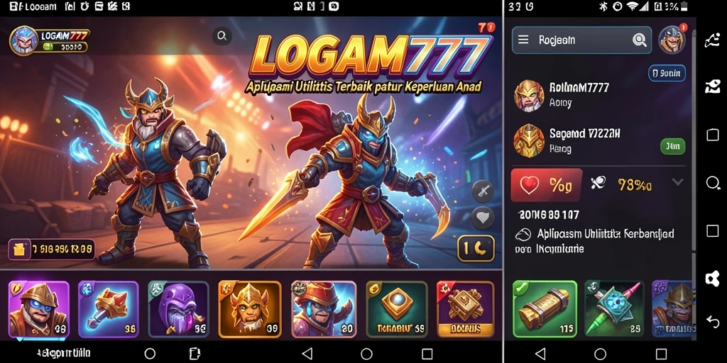 Screenshot utama LOGAM777 menampilkan antarmuka aplikasi yang sederhana dan fungsional.
