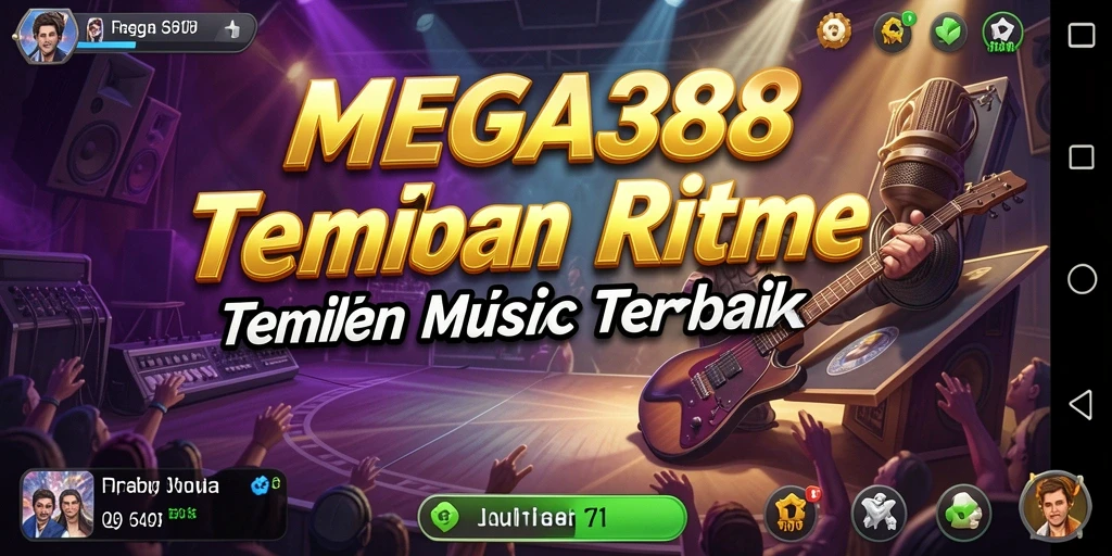 Screenshot utama MEGA388 menampilkan gameplay musik yang seru dan interaktif.