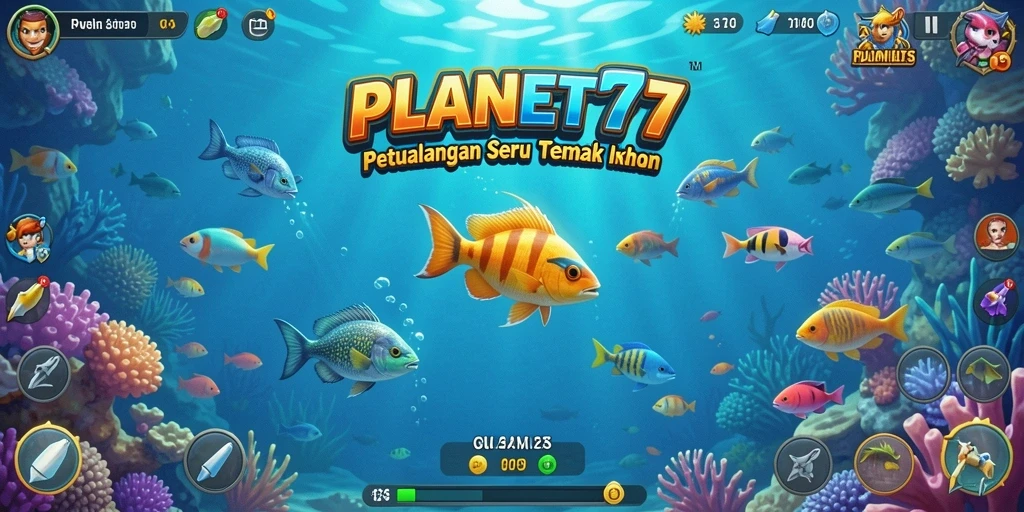 Tampilan gameplay seru dalam game Tembak Ikan PLANET77.