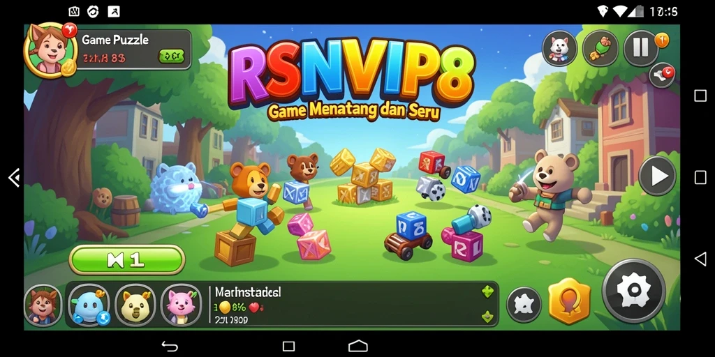Screenshot utama RSNVIP8 menampilkan gameplay Puzzle yang mendebarkan.