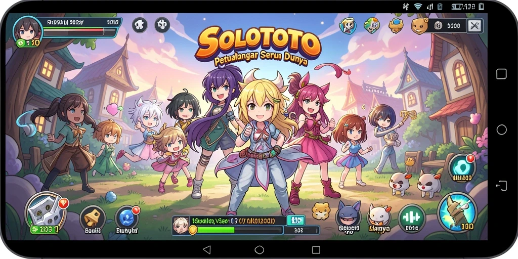 Gambaran menarik dari gameplay <strong>SOLOTOTO</strong> dengan karakter anime yang menawan.