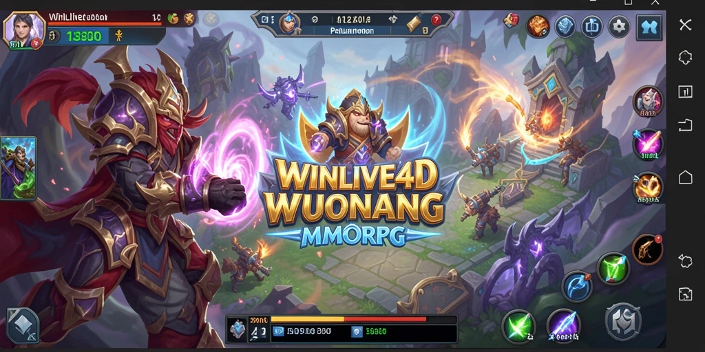 Tangkapan layar <strong>WINLIVE4D</strong> menunjukkan petualangan seru dalam dunia MMORPG.