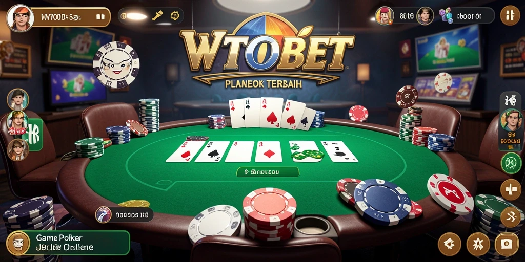 Tampilan permainan poker yang memukau dan interaktif.